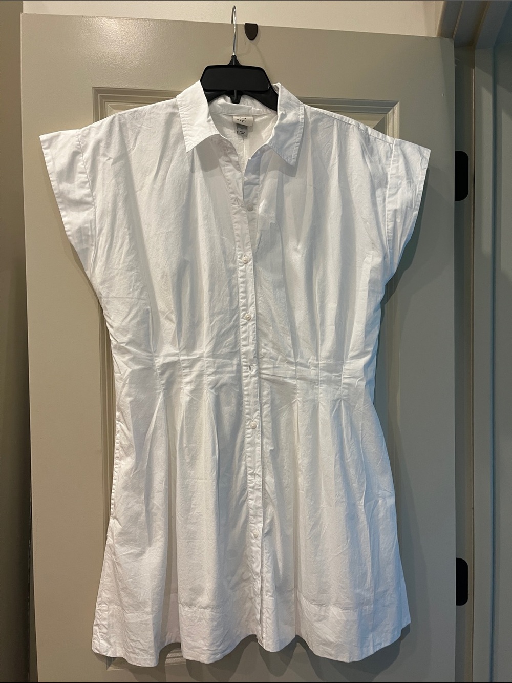 a new day White Button-Front Mini Shirt Dress